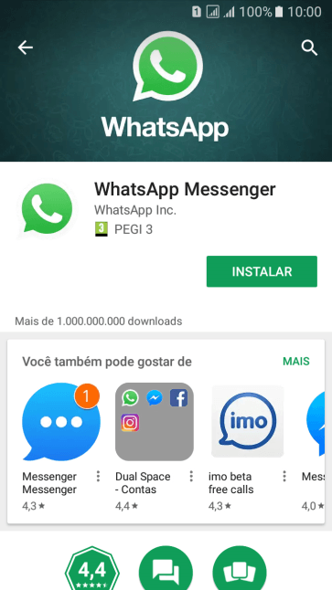 Pressione INSTALAR, e siga as indicações da tela para instalar o app. Pressione INSTALAR, e siga as indicações da tela para instalar o app.