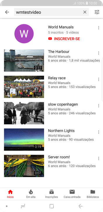 Pressione o vídeo desejado. Pressione o vídeo desejado.