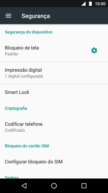 Pressione Bloqueio de tela, e digite o código de bloqueio atual. Pressione Bloqueio de tela, e digite o código de bloqueio atual.