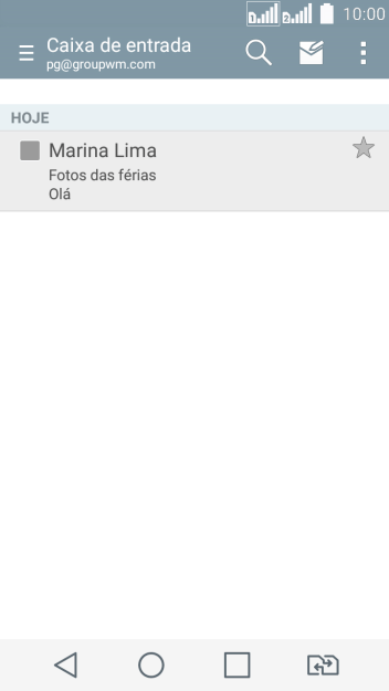 Pressione o ícone de novo e-mail. Pressione o ícone de novo e-mail.