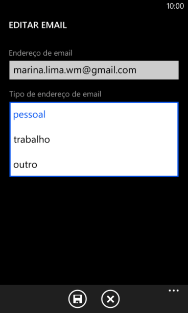 Pressione o tipo de e-mail desejado. Pressione o tipo de e-mail desejado.