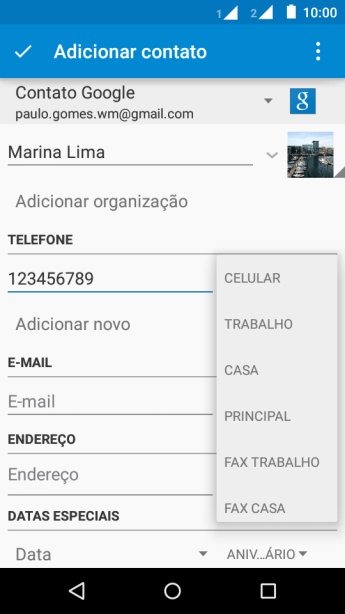 Pressione o tipo de número desejado. Pressione o tipo de número desejado.