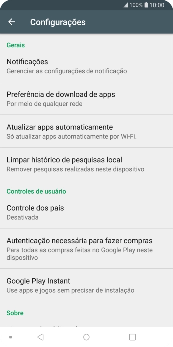 Pressione Atualizar apps automaticamente. Pressione Atualizar apps automaticamente.