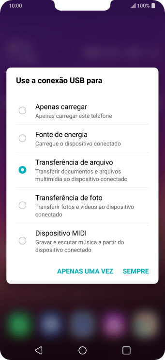 Pressione Transferência de arquivo. Pressione Transferência de arquivo.