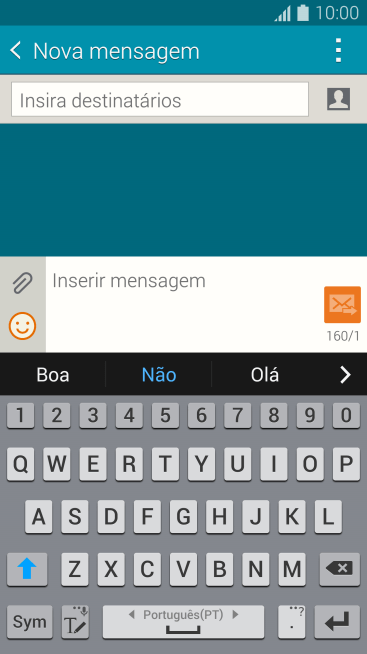 Abra uma nota, mensagem ou e-mail, para que o teclado fique visível na tela, e o celular pronto para a digitação. Abra uma nota, mensagem ou e-mail, para que o teclado fique visível na tela, e o celular pronto para a digitação.
