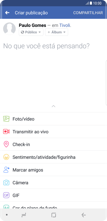 Pressione o campo de escrever, e digite o texto desejado. Pressione o campo de escrever, e digite o texto desejado.