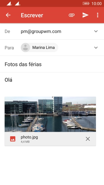 Pressione o ícone de enviar. Pressione o ícone de enviar.
