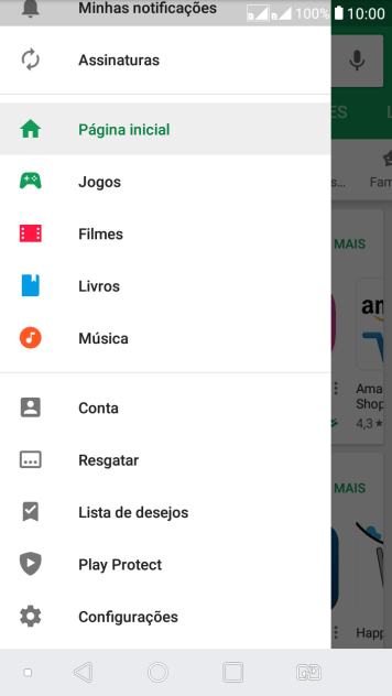Pressione Configurações. Pressione Configurações.