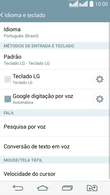 Pressione o ícone de configurações ao lado de Pressione o ícone de configurações ao lado de