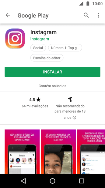 Pressione INSTALAR, e siga as indicações da tela para instalar o app. Pressione INSTALAR, e siga as indicações da tela para instalar o app.