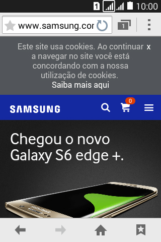Pressione a barra de endereço. Pressione a barra de endereço.