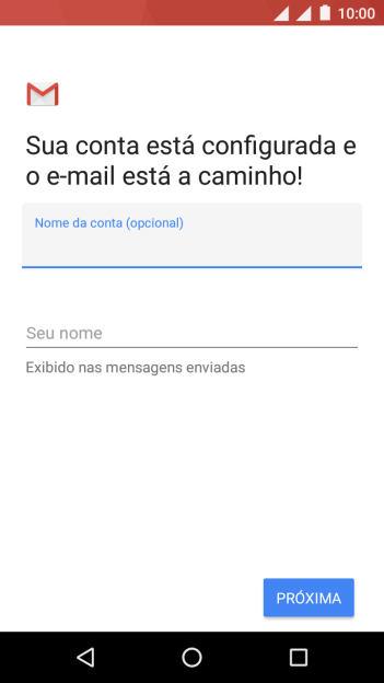 Pressione Seu nome, e digite o nome de remetente desejado. Pressione Seu nome, e digite o nome de remetente desejado.