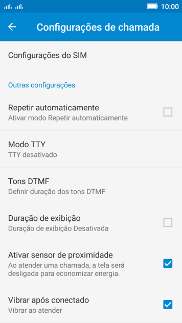 Pressione Configurações do SIM. Pressione Configurações do SIM.