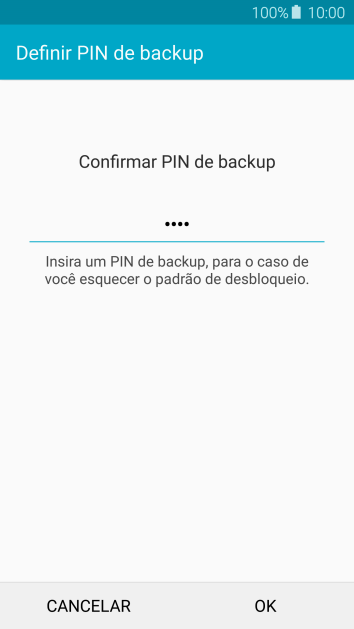 Digite o código PIN novamente e pressione OK. Digite o código PIN novamente e pressione OK.