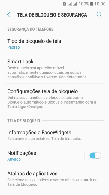 Pressione Tipo de bloqueio de tela, e digite o código de bloqueio atual. Pressione Tipo de bloqueio de tela, e digite o código de bloqueio atual.
