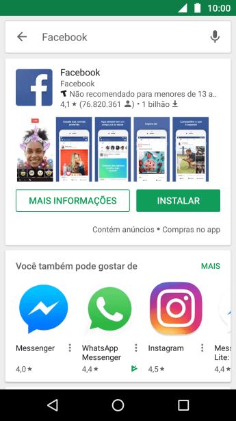 Pressione Facebook. Pressione Facebook.