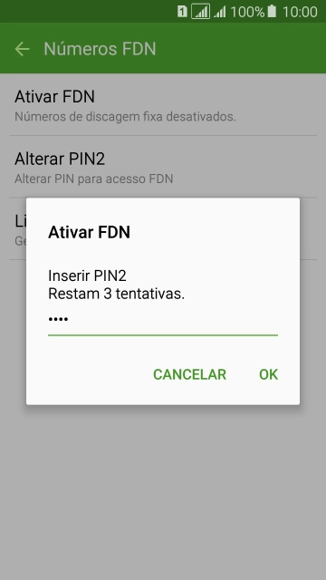 Digite o código PIN2, e pressione OK. Digite o código PIN2, e pressione OK.