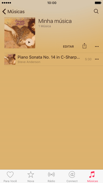 Pressione a música desejada. Pressione a música desejada.