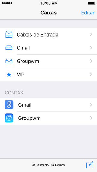 Pressione a conta de e-mail. Pressione a conta de e-mail.