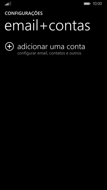 Pressione adicionar uma conta. Pressione adicionar uma conta.