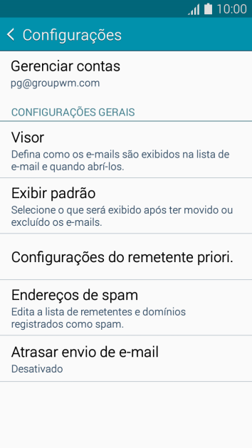 Pressione Gerenciar contas. Pressione Gerenciar contas.