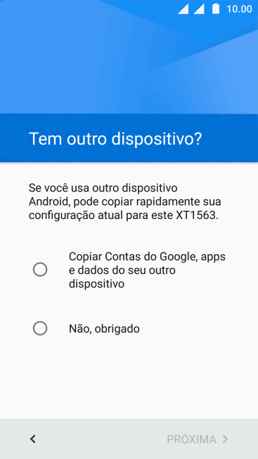 Você pode transferir conteúdo de outro celular quando ele é ativado antes do primeiro uso e quando é restabelecido. Quando a tela mostra essa imagem, seu celular está pronto para transferir conteúdo de outro aparelho. Você pode transferir conteúdo de outro celular quando ele é ativado antes do primeiro uso e quando é restabelecido. Quando a tela mostra essa imagem, seu celular está pronto para transferir conteúdo de outro aparelho.