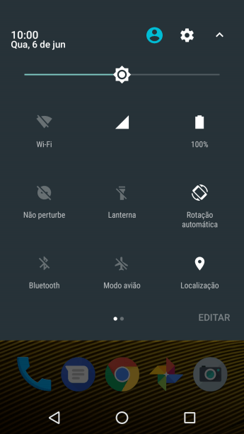 Pressione o ícone de configurações. Pressione o ícone de configurações.