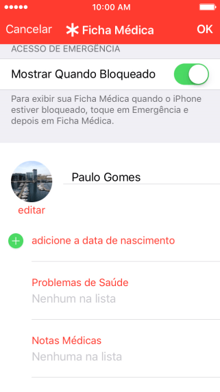 Pressione as informações desejadas, e siga as indicações da tela para adicionar informações. Pressione as informações desejadas, e siga as indicações da tela para adicionar informações.