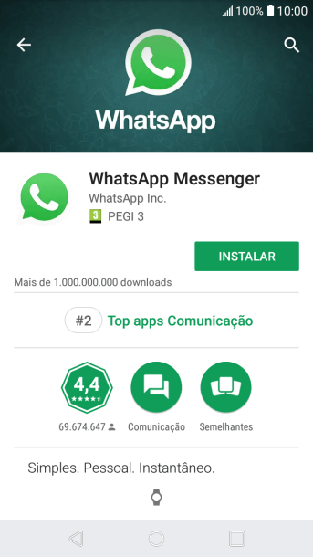 Pressione INSTALAR, e siga as indicações da tela para instalar o app. Pressione INSTALAR, e siga as indicações da tela para instalar o app.