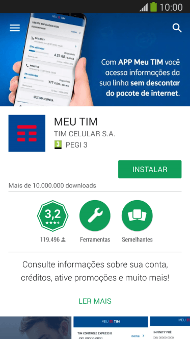 Pressione INSTALAR, e siga as indicações da tela para instalar o app. Pressione INSTALAR, e siga as indicações da tela para instalar o app.