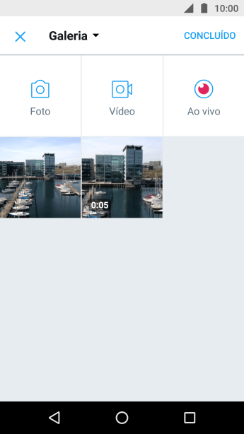 Pressione a foto ou o vídeo desejado. Pressione a foto ou o vídeo desejado.