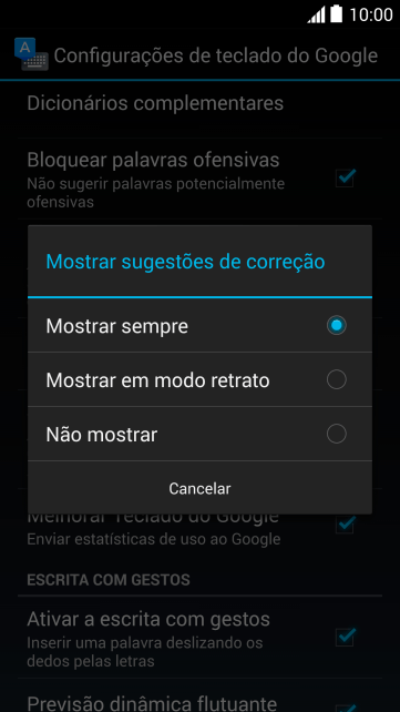 Pressione Mostrar sempre para ativar a função. Pressione Mostrar sempre para ativar a função.