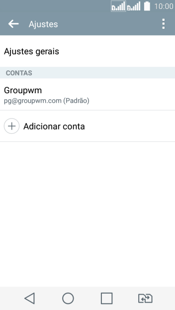 Pressione Adicionar conta. Pressione Adicionar conta.