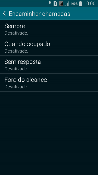 Pressione o tipo de encaminhamento desejado. Pressione o tipo de encaminhamento desejado.