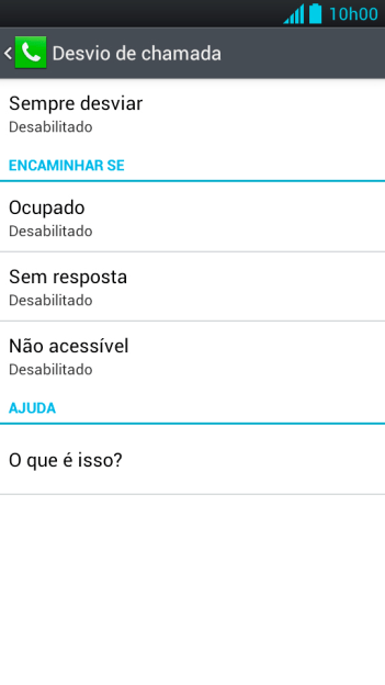 Pressione o tipo de encaminhamento desejado. Pressione o tipo de encaminhamento desejado.