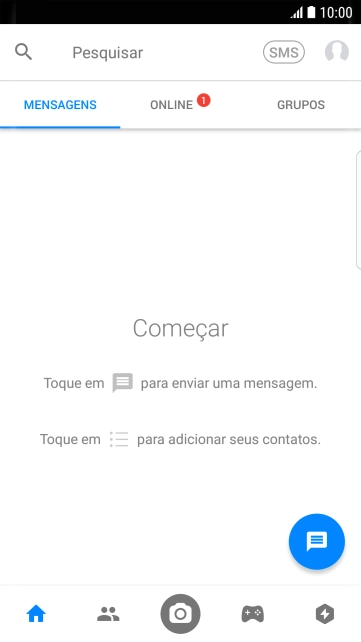 Pressione o ícone de nova mensagem. Pressione o ícone de nova mensagem.