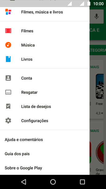 Pressione Configurações. Pressione Configurações.