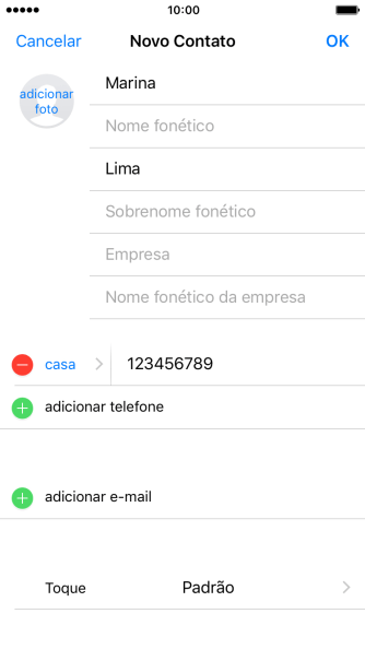 Pressione OK. Pressione OK.