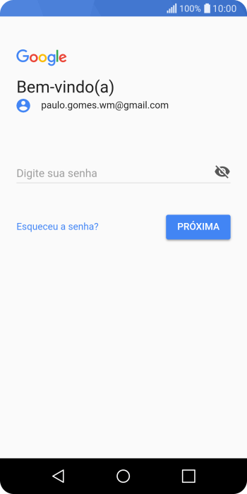 Pressione Digite sua senha, e digite a senha da sua conta Google. Pressione Digite sua senha, e digite a senha da sua conta Google.