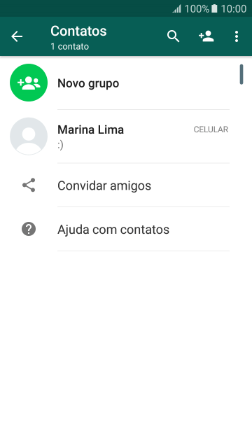 Pressione o ícone de busca, e digite as primeiras letras do nome do contato. Pressione o ícone de busca, e digite as primeiras letras do nome do contato.