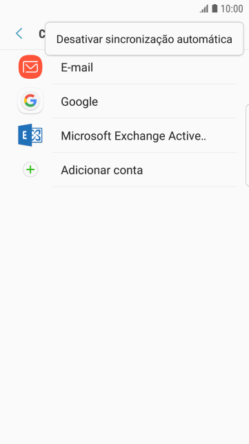 Pressione Desativar sincronização automática. Pressione Desativar sincronização automática.