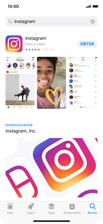 Pressione Instagram. Pressione Instagram.