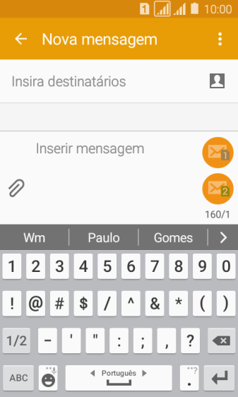 Pressione os números ou caracteres desejados. Pressione os números ou caracteres desejados.