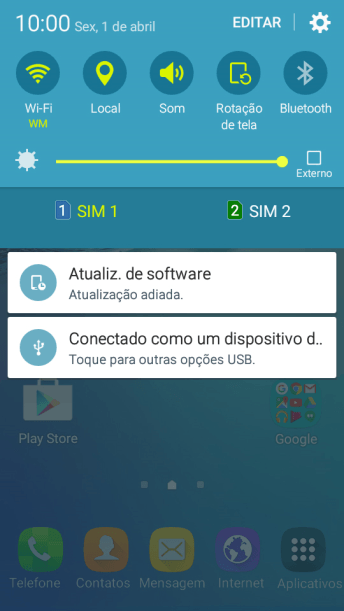 Pressione o ícone de configurações. Pressione o ícone de configurações.