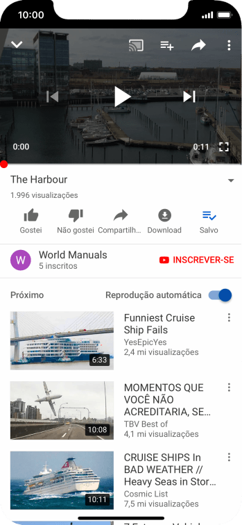 Deslize para cima a partir da parte de baixo da tela para finalizar e voltar para a tela inicial. Deslize para cima a partir da parte de baixo da tela para finalizar e voltar para a tela inicial.