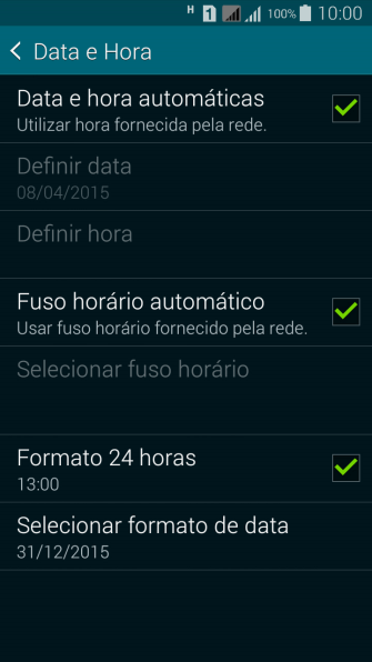 Pressione Data e hora automáticas para ativar a função. Pressione Data e hora automáticas para ativar a função.