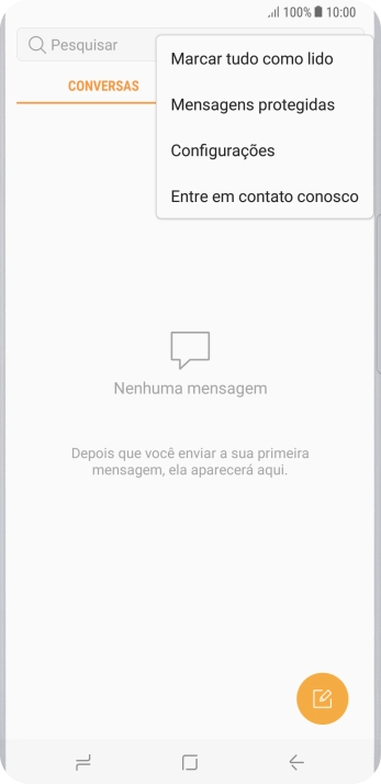Pressione Configurações. Pressione Configurações.