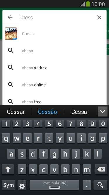 Insira o nome ou assunto do app desejado, e pressione o ícone de busca. Insira o nome ou assunto do app desejado, e pressione o ícone de busca.