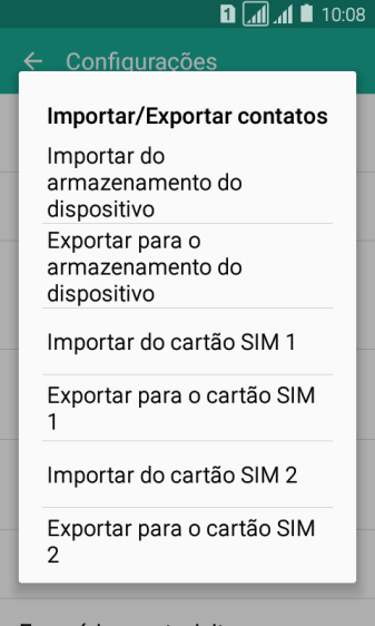 Pressione Importar do cartão SIM ‹›. Pressione Importar do cartão SIM ‹›.