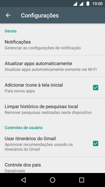 Pressione Atualizar apps automaticamente. Pressione Atualizar apps automaticamente.